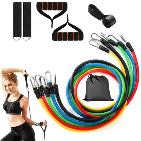 11pc Resistance Bands Set (Option: Multicolor)